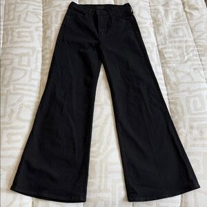 MOTHER Black High-Rise Wide Leg Jeans